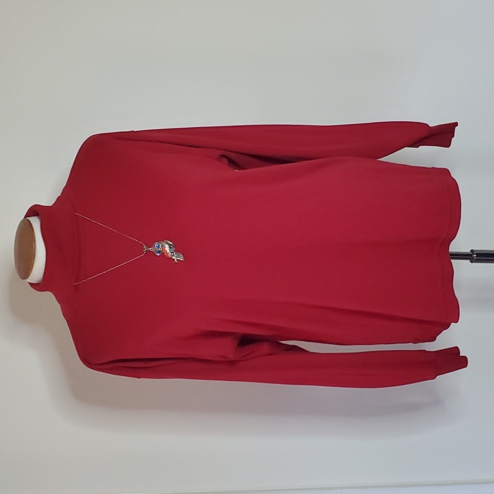 Classics by Carolina Colours, red, turtleneck, shirt, size large, long-sleeve